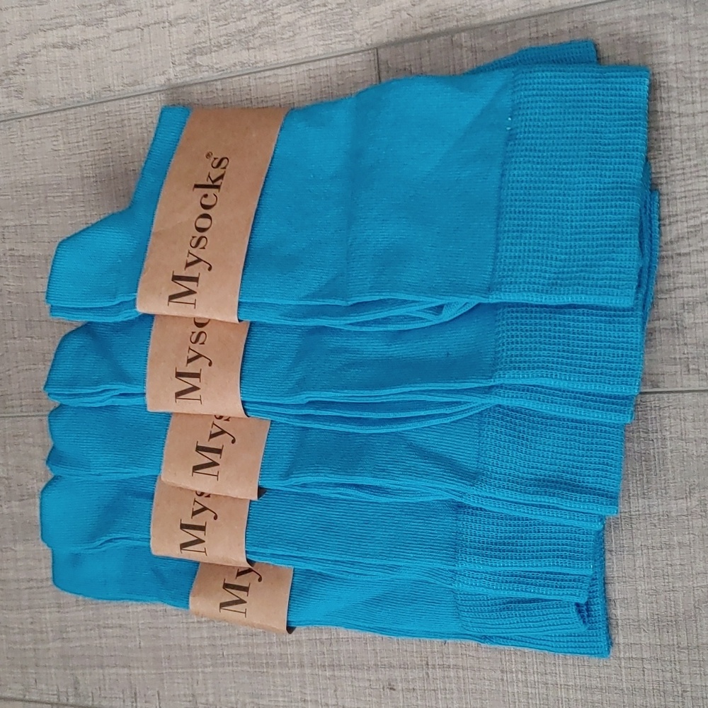 🌠3/$20🌠 Five pairs of Mysocks in Turquoise Unisex Size 7-11